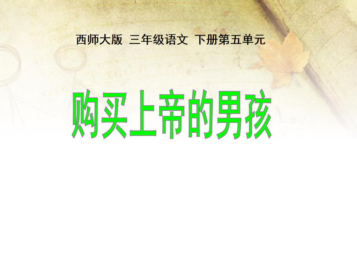 《购买上帝的男孩》PPT课件
