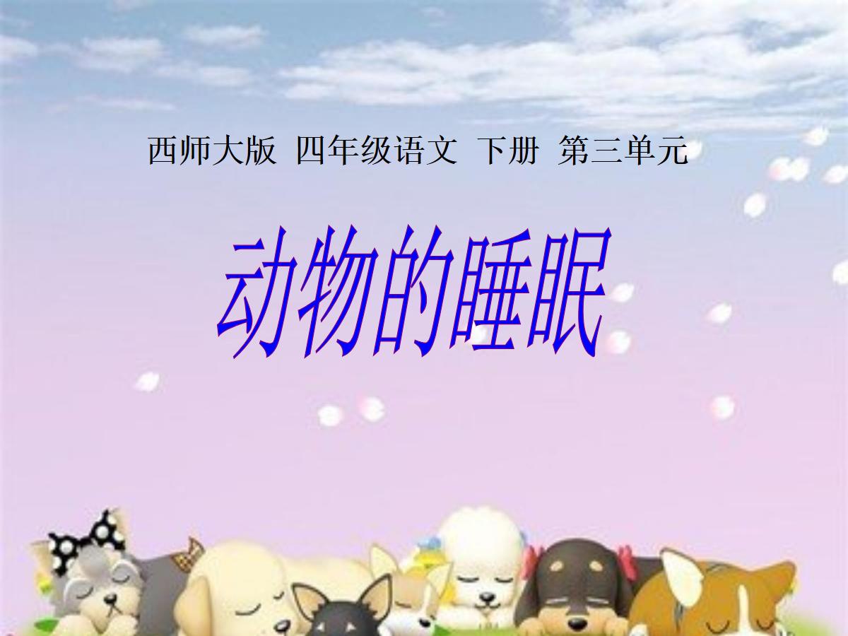 《动物的睡眠》PPT课件