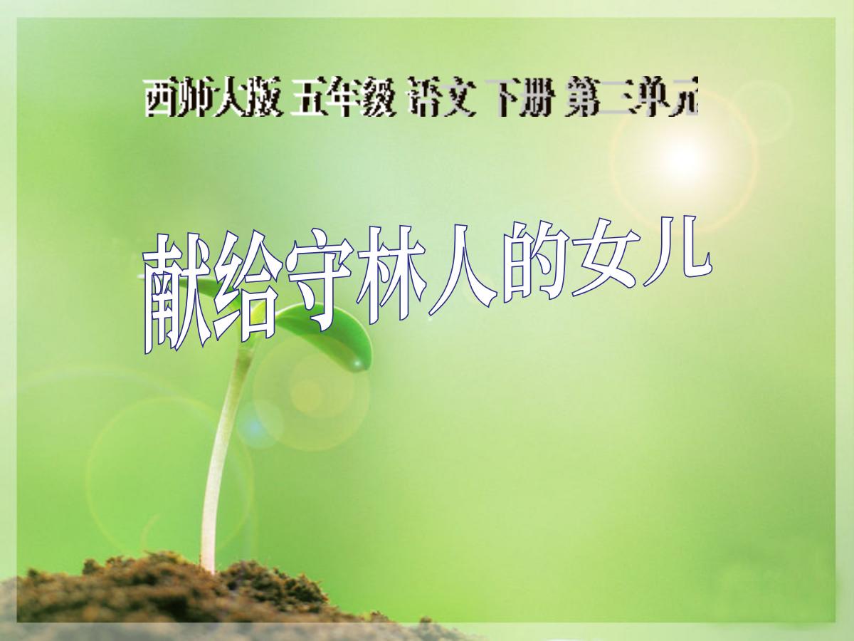 《献给守林人的女儿》PPT课件2
