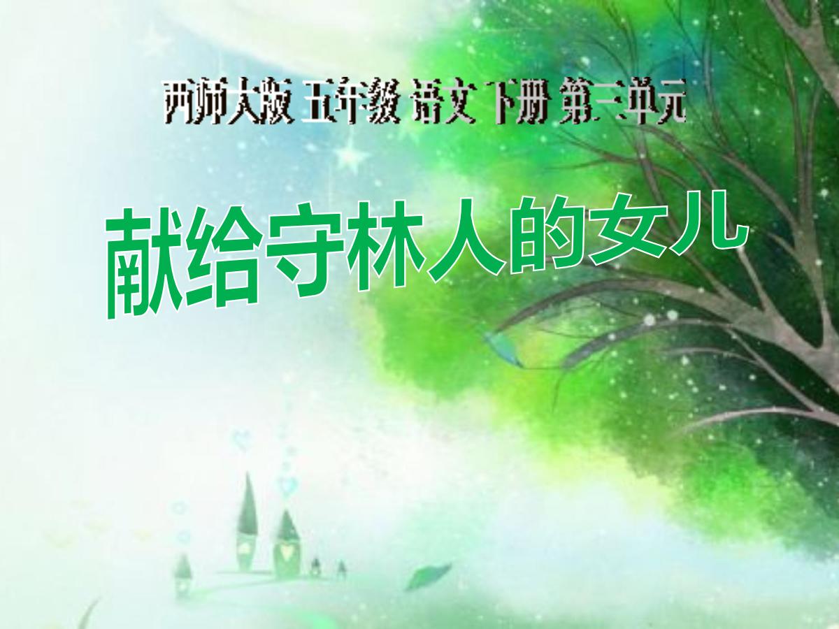 《献给守林人的女儿》PPT课件3