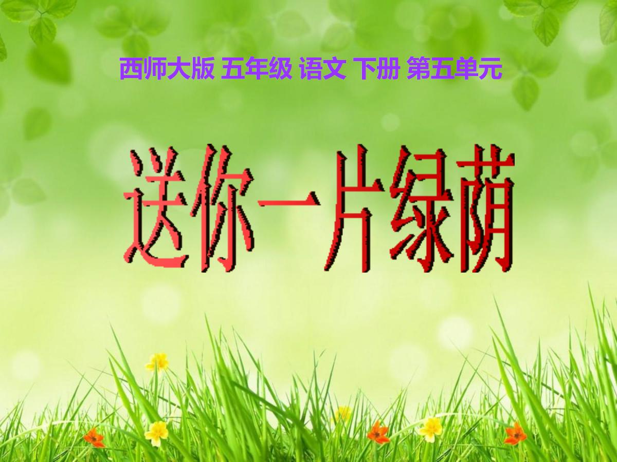 《送你一片绿荫》PPT课件