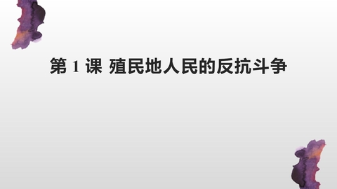 《殖民地人民的反抗斗争》PPT优秀课件下载