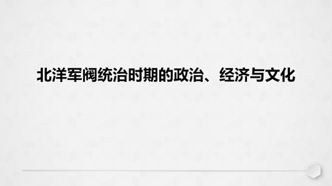 《北洋军阀统治时期的政治、经济与文化》PPT优质课件下载