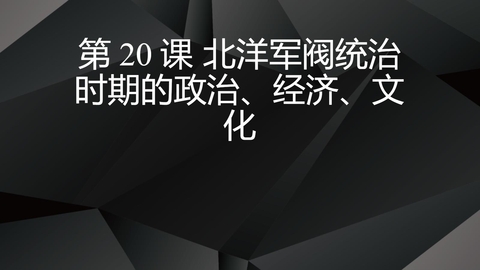 《北洋军阀统治时期的政治、经济与文化》PPT优秀课件下载