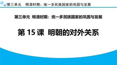 《明朝的对外关系》PPT精品课件下载