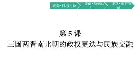 《三国两晋南北朝的政权更迭与民族交融》PPT精品教学课件下载