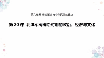 《北洋军阀统治时期的政治、经济与文化》PPT优质课件