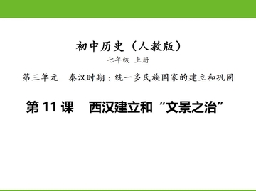 《西汉的建立和“文景之治”》PPT免费下载