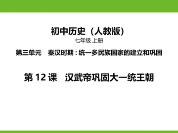 《汉武帝巩固大一统王朝》PPT免费课件