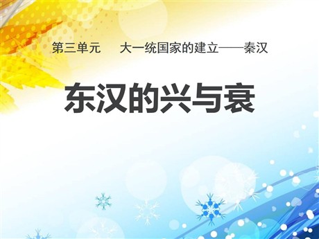 《东汉的兴与衰》大一统国家的建立—秦汉PPT课件2