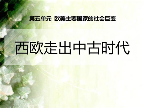 《西欧走出中古时代》欧美主要国家的社会巨变PPT课件2
