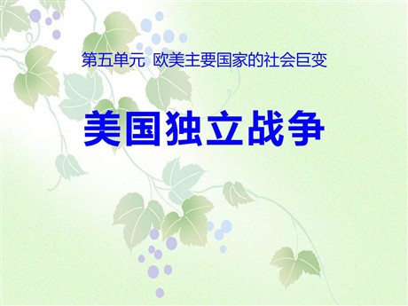 《美国独立战争》欧美主要国家的社会巨变PPT课件3