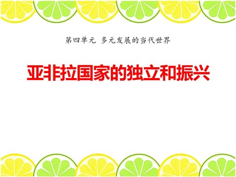 《亚非拉国家的独立和振兴》多元发展的当代世界PPT课件2