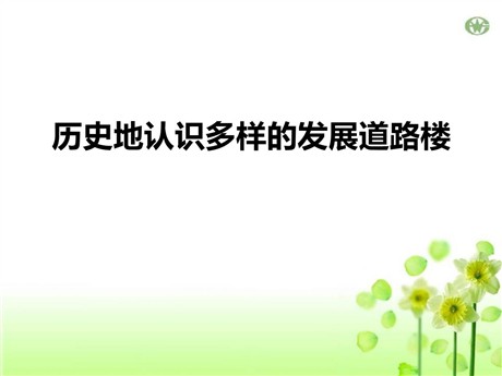 《历史地认识多样的发展道路楼》开辟新的发展道路PPT