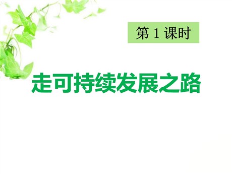 《走可持续发展之路》共同面对前所未有的挑战PPT课件