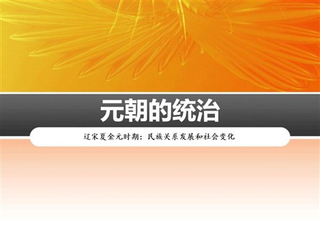 《元朝的统治》PPT下载