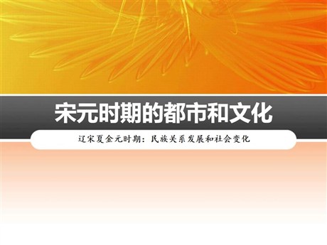 《宋元时期的都市和文化》PPT