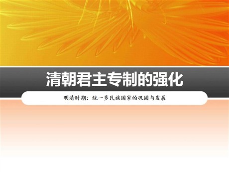 《清朝君主专制的强化》PPT