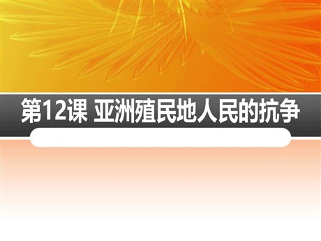 《亚洲殖民地人民的抗争》PPT