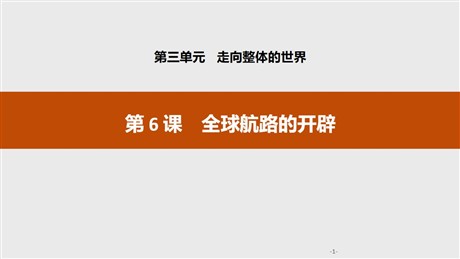 《全球航路的开辟》走向整体的世界PPT