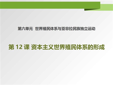 《资本主义世界殖民体系的形成》PPT课件