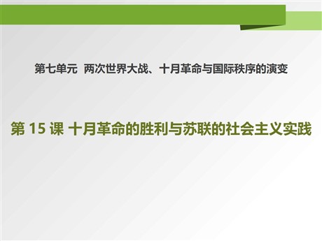 《十月革命的胜利与苏联的社会主义实践》PPT课件