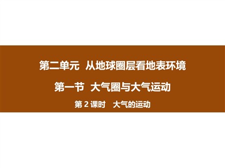 《大气圈与大气运动》从地球圈层看地表环境PPT(第2课时大气的运动)