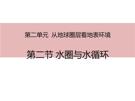 《水圈与水循环》从地球圈层看地表环境PPT