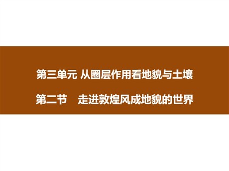 《走进敦煌风成地貌的世界》从圈层作用看地貌与土壤PPT