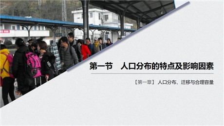 《人口分布的特点及影响因素》人口分布、迁移与合理容量PPT