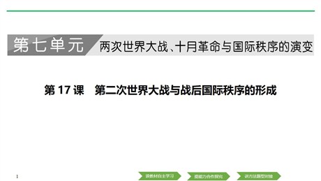 《第二次世界大战与战后国际秩序的形成》PPT课件下载