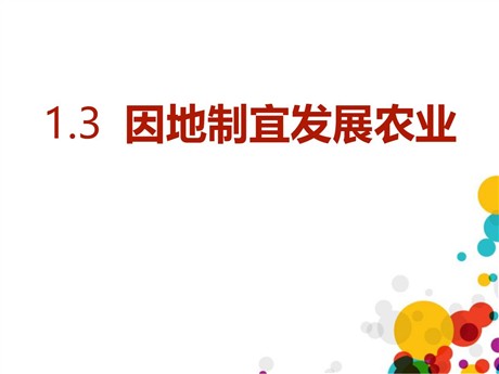 《因地制宜发展农业》PPT优秀课件