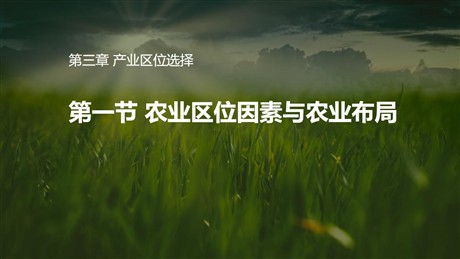 《农业区位因素与农业布局》产业区位选择PPT下载