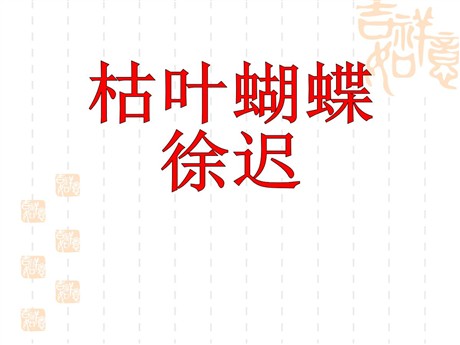 《枯叶蝴蝶》PPT课件3