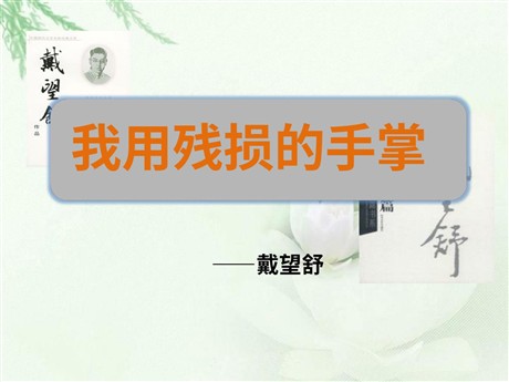 《我用残损的手掌》PPT课件9