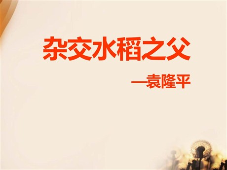 《杂交水稻之父--袁隆平》PPT课件