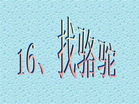 《找骆驼》PPT教学课件下载2