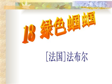 《绿色蝈蝈》PPT课件2