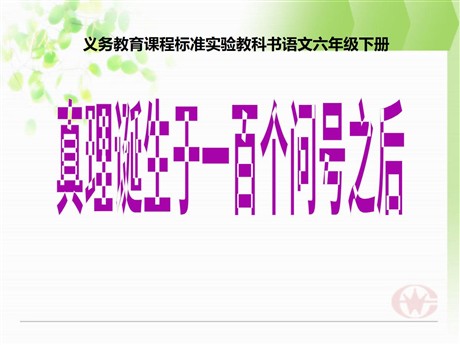 《真理诞生于一百个问号之后》PPT课件4