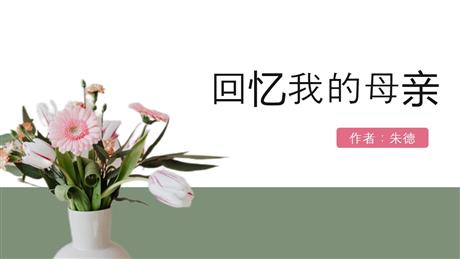 《回忆我的母亲》PPT精品课件下载
