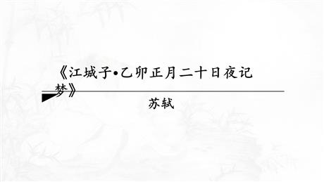 《江城子•乙卯正月二十日夜记梦》PPT课件