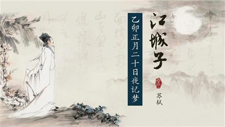 《江城子•乙卯正月二十日夜记梦》PPT下载